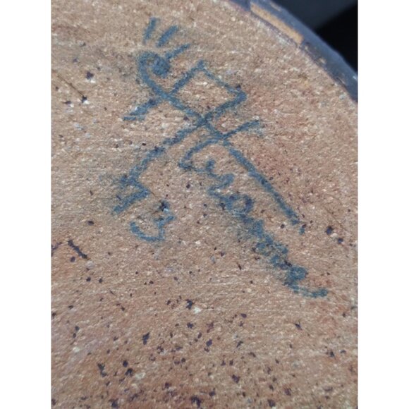 Modernist Studio Pottery Splatter Paint On faux lidded Vase signed Abrams? '73 - Picture 8 of 16